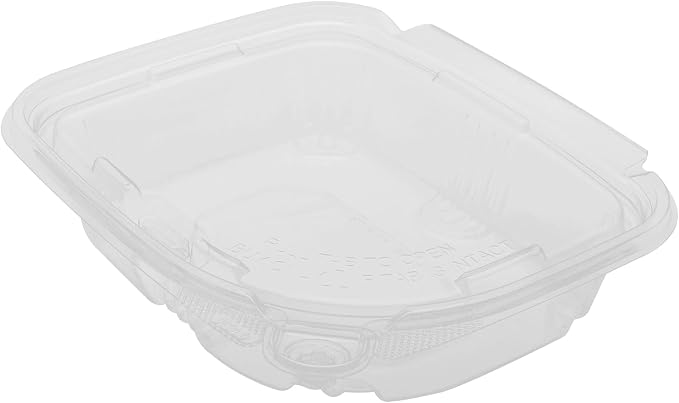 Karat 8oz PET Tamper Resistant Hinged Deli Container [200 ct] - Plastic Clamshell Food Containers, Easy Open Pull-Tab for Restaurants & Takeout - Image 5