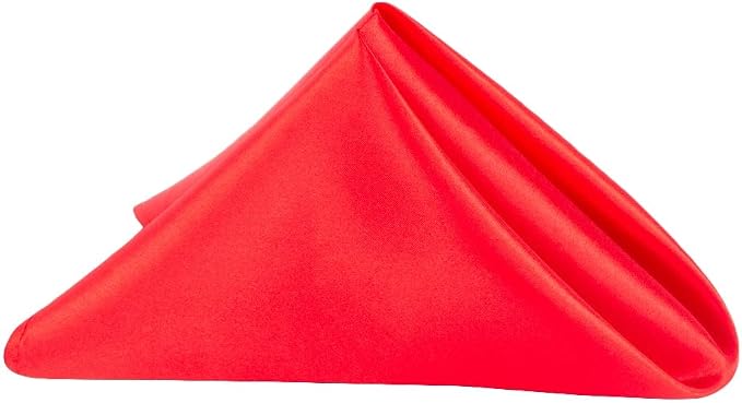 CVL 50 Pk, Satin Napkin 20"x20" Square Edge: Hemmed Material: 100% Polyester - Red by Unknown