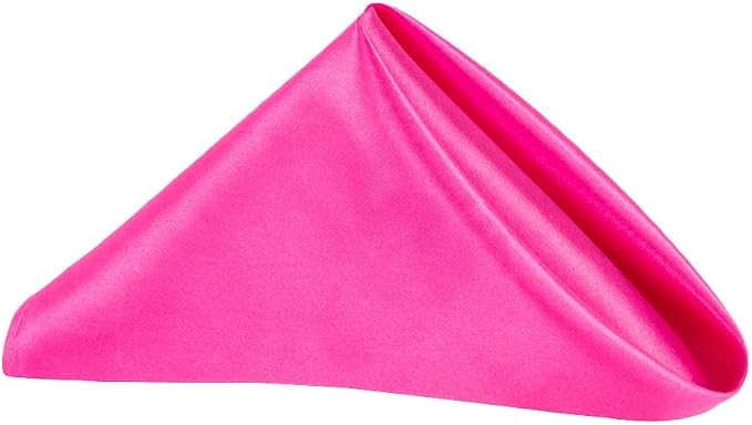 CVL 50 Pk, Satin Napkin 20"x20" Square Edge: Hemmed Material: 100% Polyester - Fuchsia by Unknown