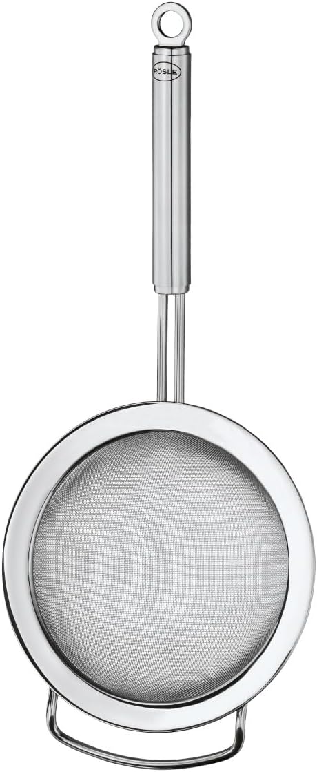 Rösle Stainless Steel Round Handle Kitchen Strainer, Fine Mesh, 9.5-inch by Rosle