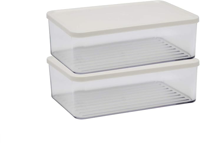 Silicook Flat Plastic Box for Kitchen for Kitchen&Refrigerator Organization, Transparent Food Storage Container for Kitchen, Fridge, Freezer (5 x 600ml) by HAIM+LIVING