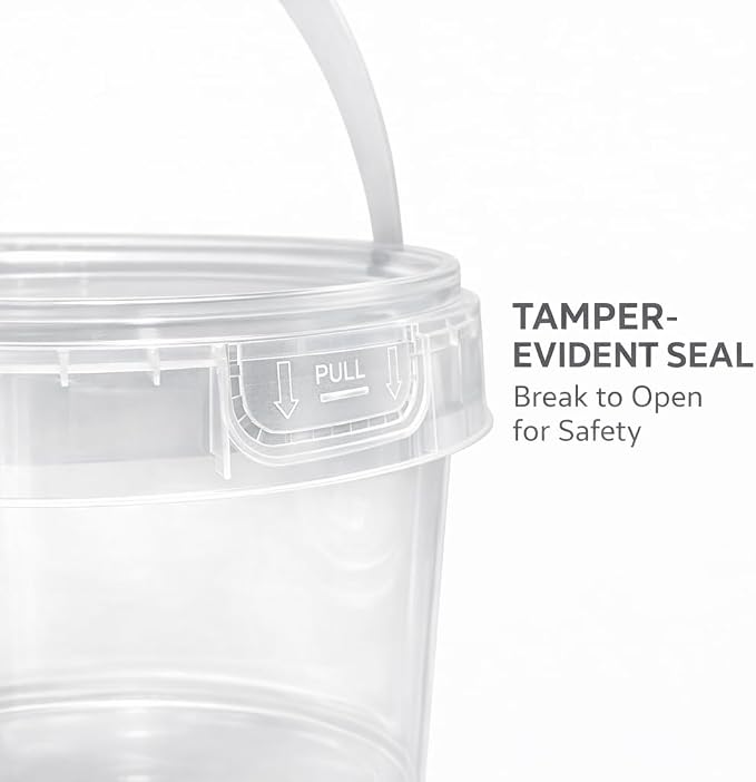4U'LIFE 128 oz [6-Pack] Tamper-Evident Containers with Lids and Handle | BPA Free, microwave-safe, freezer-safe and multi-purpose for ice cream, events and bulk food storage - Image 5