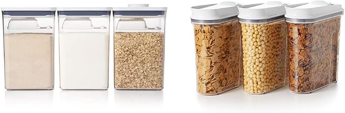 OXO Good Grips 6 Piece Canister Set with Scoops + OXO Good Grips 3-Piece POP Cereal Dispenser Set by Unknown