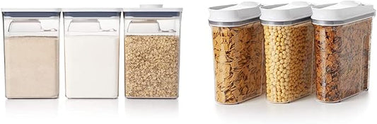 OXO Good Grips 6 Piece Canister Set with Scoops + OXO Good Grips 3-Piece POP Cereal Dispenser Set by Unknown