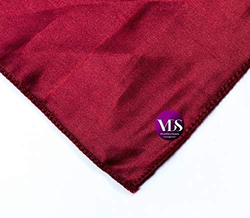 VDS - 75 Pieces | Satin Napkins 20 x 20 Inch Square | Kitchen & Dinner Table Napkins Cloths Handkerchief for Restaurant Bistro Wedding Christmas Birthday Party Dinner Decoration (Maroon) - Image 5