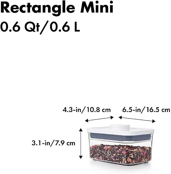 OXO Good Grips POP Container - Airtight Food Storage - 0.6 Qt Rectangle (Set of 4) for Tea and More - Image 2