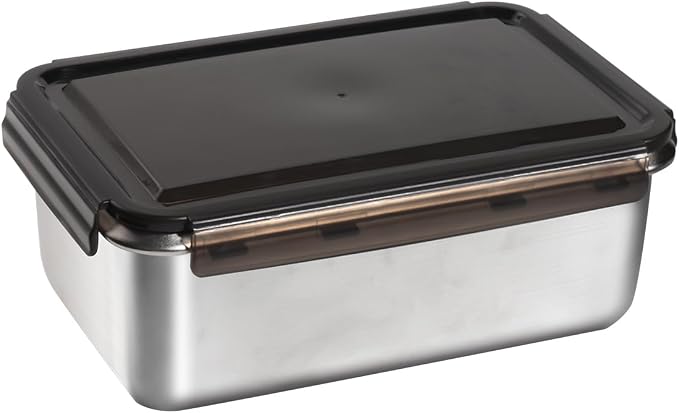18/10 Stainless Steel Freezer Storage Containers With Lids, 94oz Food Container Leak Proof Metal Meal Prep Containers (2800ml) by MAXCOOK