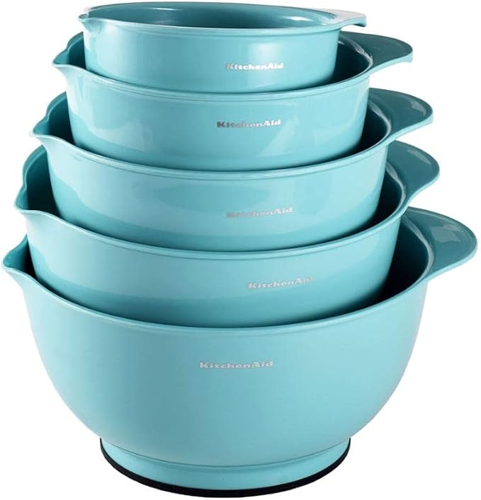KitchenAid KE178OSAQA Classic Mixing Bowls, Set of 5,Aqua Sky 2 by Unknown