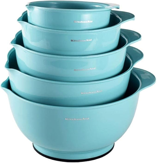 KitchenAid KE178OSAQA Classic Mixing Bowls, Set of 5,Aqua Sky 2 by Unknown