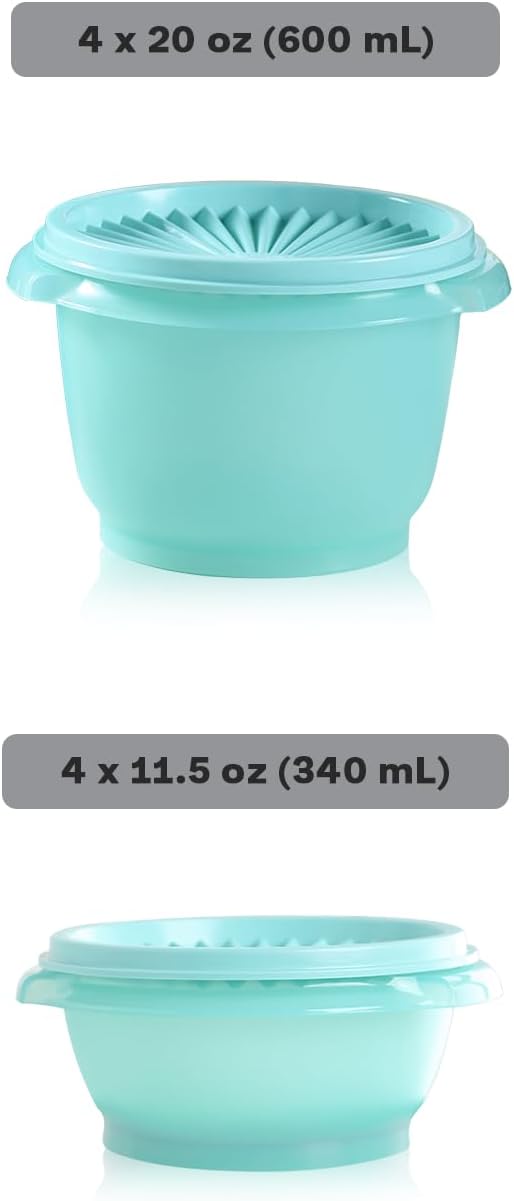Tupperware Heritage Collection, New 16 Piece Food Storage Container Set in Vintage Green, Dishwasher Safe and BPA Free (8 containers, 8 lids) - Image 3