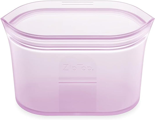 Zip Top Reusable Food Storage Bags | Small Dish [Lavender] | Silicone Meal Prep Container | Microwave, Dishwasher and Freezer Safe | Made in the USA by ZipTop
