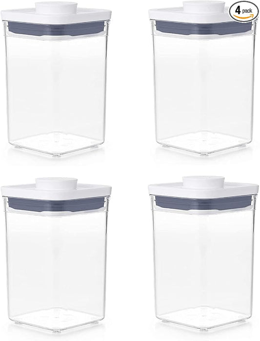 OXO Good Grips POP Container - Airtight Food Storage - 1.1 Qt Square (Set of 4) for Brown Sugar and More by Unknown