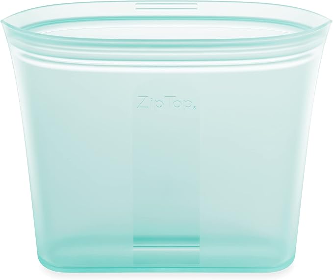 Zip Top Reusable Food Storage Bags | Sandwich Bag [Teal] | Silicone Meal Prep Container | Microwave, Dishwasher and Freezer Safe | Made in the USA by ZipTop