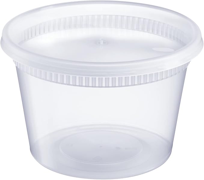 GUSTO 16 oz Plastic Deli Containers with Lids [240 Sets] Food Storage | Microwave, Dishwasher & Freezer Safe, Disposable or Reusable, BPA Free, Leak-Proof, Soups, Takeout, Meal Prep & Leftovers - Image 2