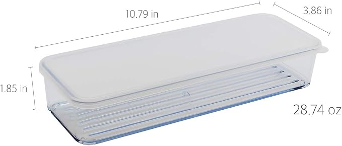 Silicook Flat Plastic Box for Kitchen for Kitchen&Refrigerator Organization, Transparent Food Storage Container for Kitchen, Fridge, Freezer (5 x 600ml) - Image 2
