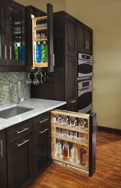 Rev-A-Shelf Pull Out Cabinet Organizer 432-BF-6C, Multi-Use 6-Inch Kitchen Cabinet Base Filler Wood with 3 Adjustable Shelves for Storage and Organizing, Wholesalehome Installation Kit Included - Image 7