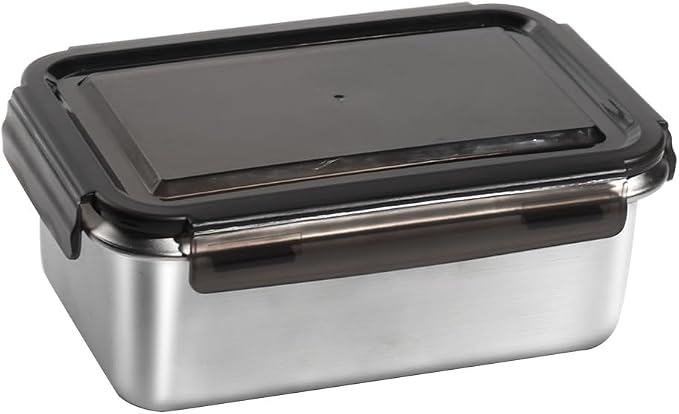 18/10 Stainless Steel Freezer Storage Containers With Lids, 47oz Food Container Leak Proof Metal Meal Prep Containers (1400ml) by MAXCOOK