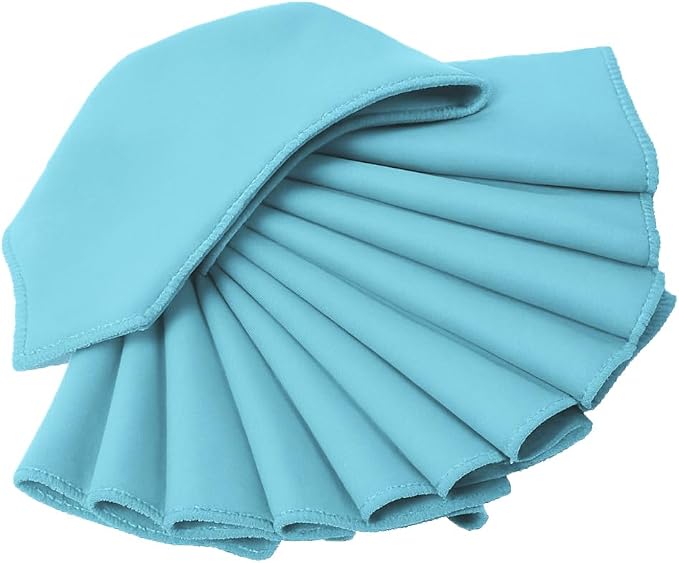 Pack of 25 PCS Cloth Napkins 17x17 inch Washable Polyester Dinner Napkins Soft Table Napkins for Wedding Party Dining Banquet Bistro Decoration - Baby Blue - Image 4