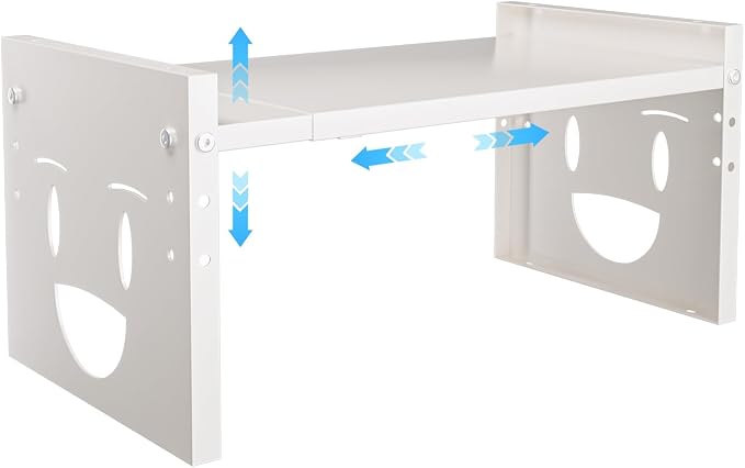 Fun-Face Expandable Cabinet Shelf Organizer,Adjustable Height & Width, Stackable Metal Storage Rack,Kitchen Spice Rack, Pantry Shelf, Countertops (2, White) - Image 2