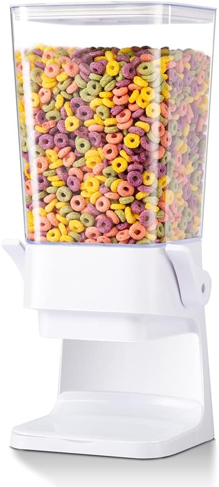 Cereal Dispenser Countertop with lids, 5L Organization and Storage Containers for Kitchen and pantry, Plastic Containers for food, Cereal, Rice, Beans, Grains, Nuts, Oatmeal, Pet food, White, 1Pc by ZeadesignNewProductNewLife
