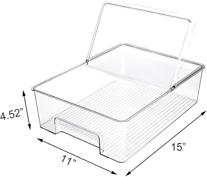 SANNO Freezer Containers Food Storage Containers Fridge Containers Plastic Organization Storage Bin for Fridge, Freezer, Pantry, Kitchen- Organizer for Fruit, Yogurt, Snacks, Pasta, set of 2 - Image 6