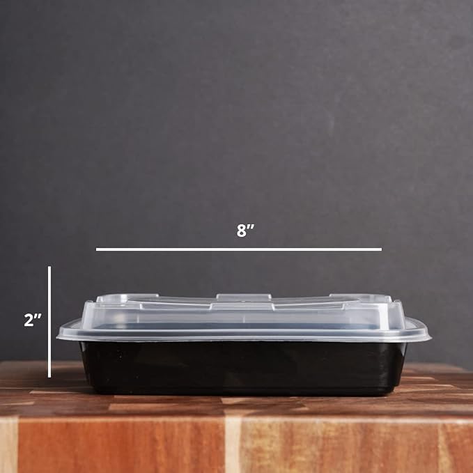 TIYA Food Containers - 16 oz Bulk 150 Pack with Lids - Rectangular Plastic To-Go Containers - Reusable, Microwavable, Dishwasher Safe - Leak-Proof for Meal Prep - BPA-Free - Image 5
