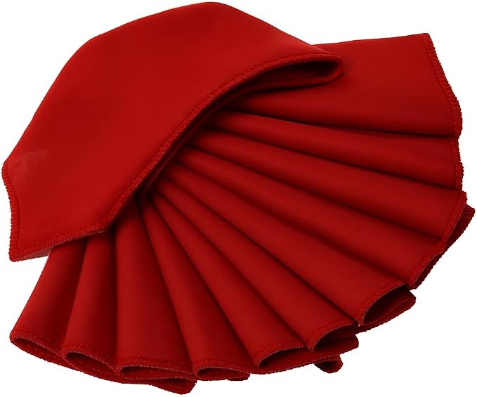 Pack of 100 PCS Cloth Napkins 17x17 inch Washable Polyester Dinner Napkins Soft Table Napkins for Wedding Party Dining Banquet Bistro Decoration - Apple red - Image 4