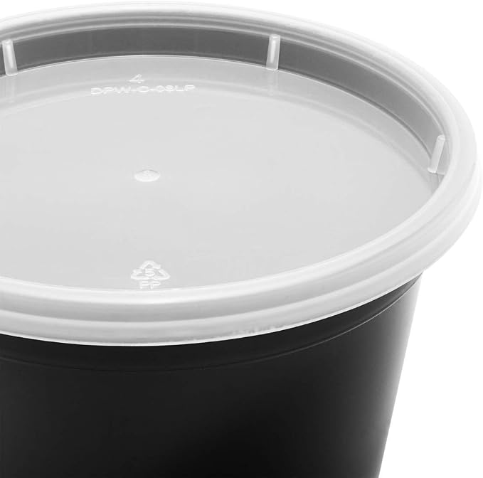 Karat [16oz - 240 ct Black PP Injection Molded Round Deli Containers with Lids (FP-IMDC16-PPB) - Image 5