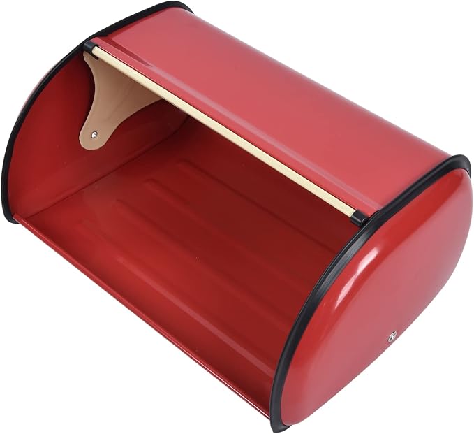 CHICIRIS Bread Box, Bread Container, Bread Storage, Metal Bread Box for Kitchen Countertop Large Capacity Bread Bin Holder Container with Roll Top Lid (Red) - Image 9