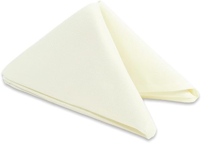1 pc Ivory 17"x17" Polyester Cloth Napkins | Premium, soft, & durable square linen napkins, perfect for weddings, dining, restaurants, & parties. Washable. by LeadingLinens