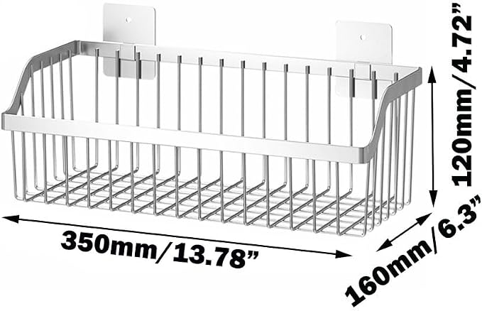 Hanging Kitchen Baskets, Storage Spice Shelf, Wall Mount Storage Baskets, SUS304 Stainless Steel Basket for Kitchen, Bathroom, Storage, 4 Pack, L 11.8Inch, D 6.3Inch, H 4.75Inch - Image 2