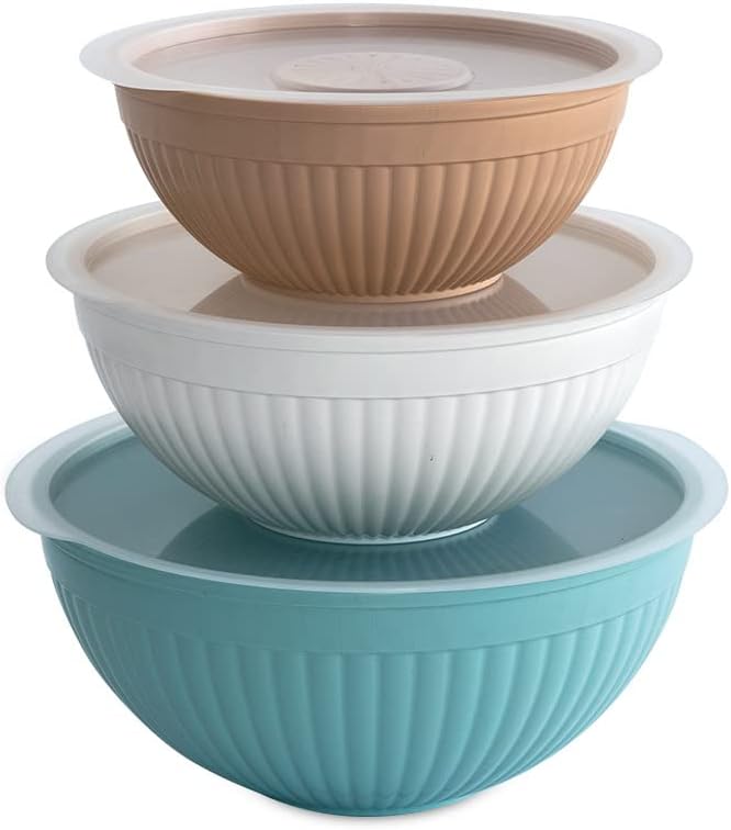 Nordic Ware Prep and Serve Mixing Bowls Set, 6-Piece, Earth-Tones by NordicWare