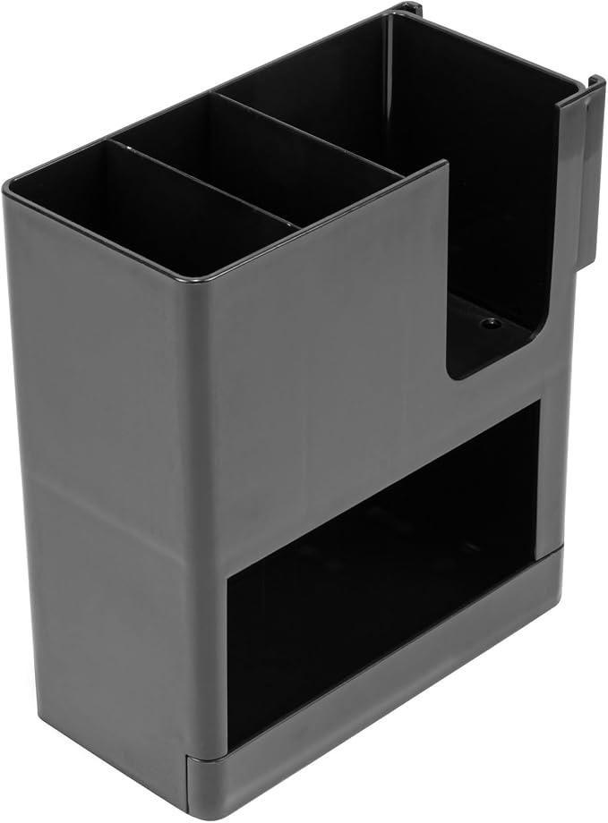 Restaurantware Restpresso Coffee Bar Organizer, 1 Count Durable 4 Compartments, Compact Size, Black Plastic Tabletop Coffee Supplies Organizer For Homes, Office Spaces, Breakrooms, and Lounges - Image 12