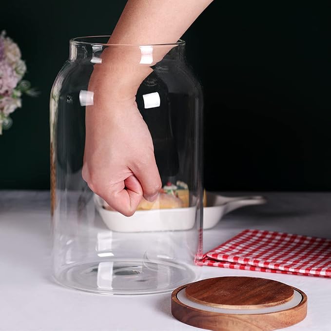 SAIOOL 1 Gallon Glass Jar with Wooden Acacia Airtight Lid, Set of 2 - Image 6