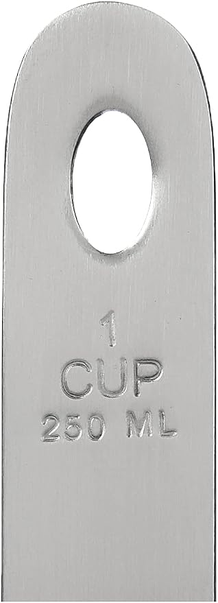 Norpro Stainless Steel 4 Pc Measuring Cup Scoop Shaped Set Metric Equivalents, Silver, 10.5 x 3.5 x 2 inches - Image 3