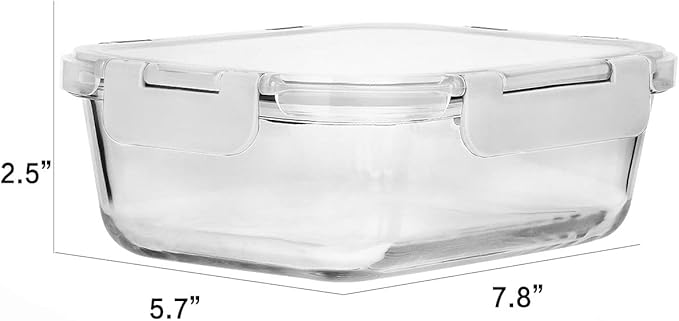 M MCIRCO 8 Pack,30 oz Glass Food Storage Containers with Lids, White | Glass Meal Prep Containers,Airtight Lunch Containers with Lids, Microwave, Oven, Freezer and Dishwasher Friendly, BPA Free - Image 2