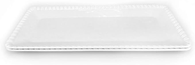 KX-WARE 17-Inch Melamine Serving Tray/Platters Set of 2, White & Rectangular | 100% Melamine,Dishwasher Safe,BPA Free - Image 5