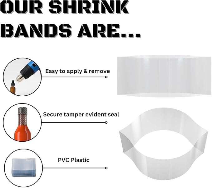 65 x 100 mm Clear Perforated Shrink Sleeve for 2 oz (60 ml) Boston Round Glass Bottles [Cap Diameter: 1 1/2"] Pack of 500 - Image 3