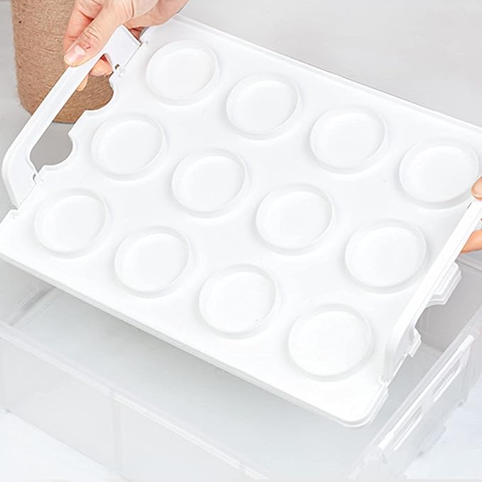 3 Tier Cupcake Carrier with Lid,Holds 36 Cupcakes or 3 Large Cakes Food Transporter Container with 3 Tier Stackable Layer Insert - Image 7
