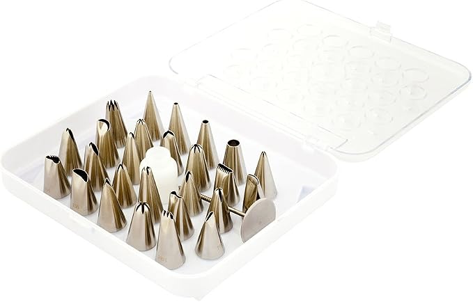 Restaurantware Cake Decorating Tips Set 28-Piece Set of Stainless Steel Icing Nozzles, Durable Pastry Bag Tools, Rust-Resistant Dessert Decoration Kit, Silver - Image 4