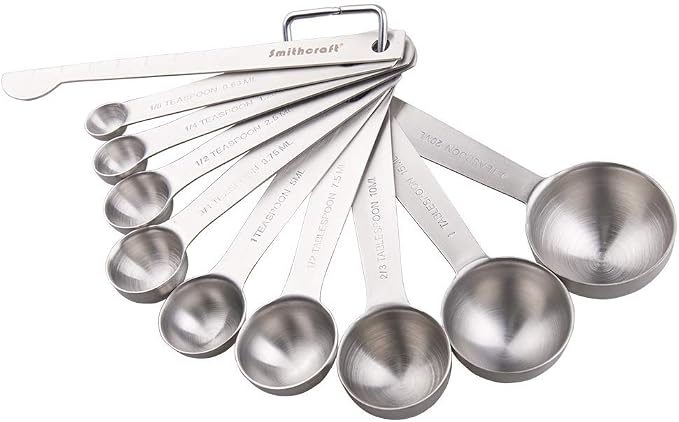 Measuring Cups and Spoons Set, 18/8 Stainless Steel Measuring Cups and Spoons for Kitchen & Baking, Heavy Duty Metric & US 8 Measuring cups, 9 Measuring Spoons Set - Image 6