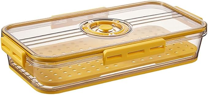 CottonColors Fridge Organizer, Food Storage Containers With Lids for Timer & Drain Board Stackable Refrigerator Organizers and Storage（Short, Small, 1.5 L） by CottonColors