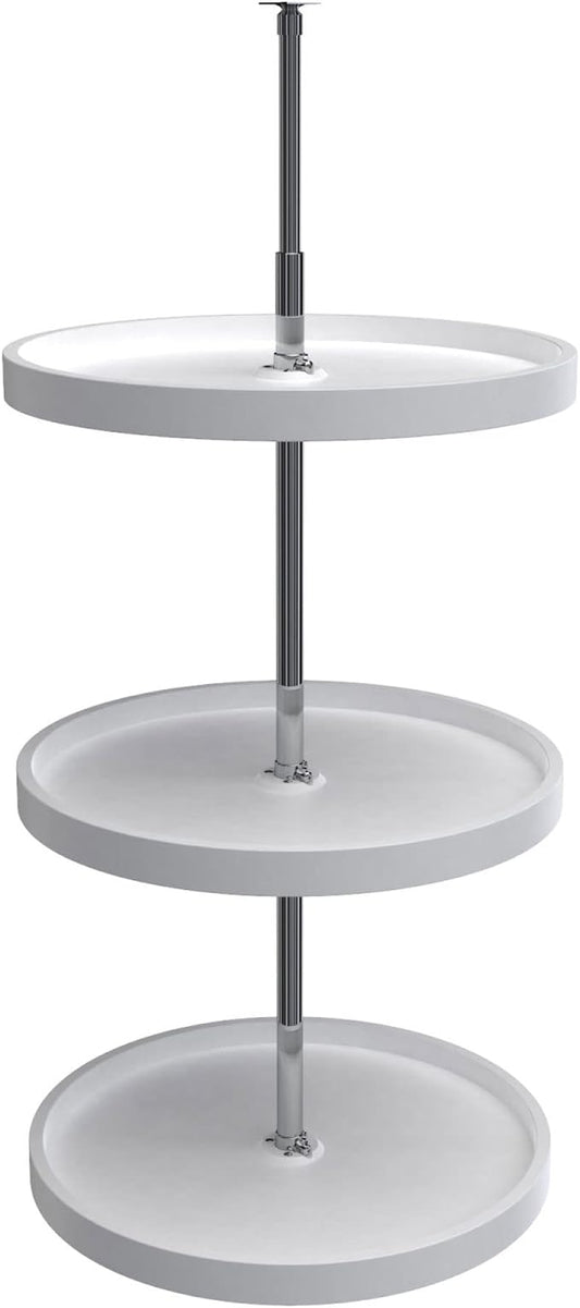 Rev-A-Shelf 20 Inch 3 Tier Full Circle Lazy Susan for H Corner Kitchen Cabinets, Large Plastic Home Storage Rotating Shelves, White, 6013-20-11-526 by Rev-A-Shelf