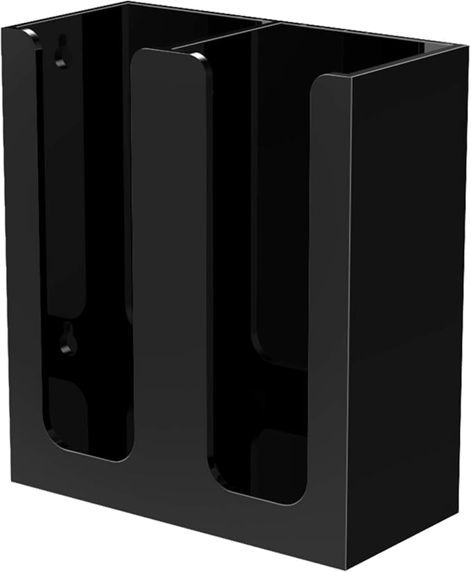 Richboom Acrylic Coffee Cup and Lid Storage Organizer Holder, 2 Compartments, Black by Richboom