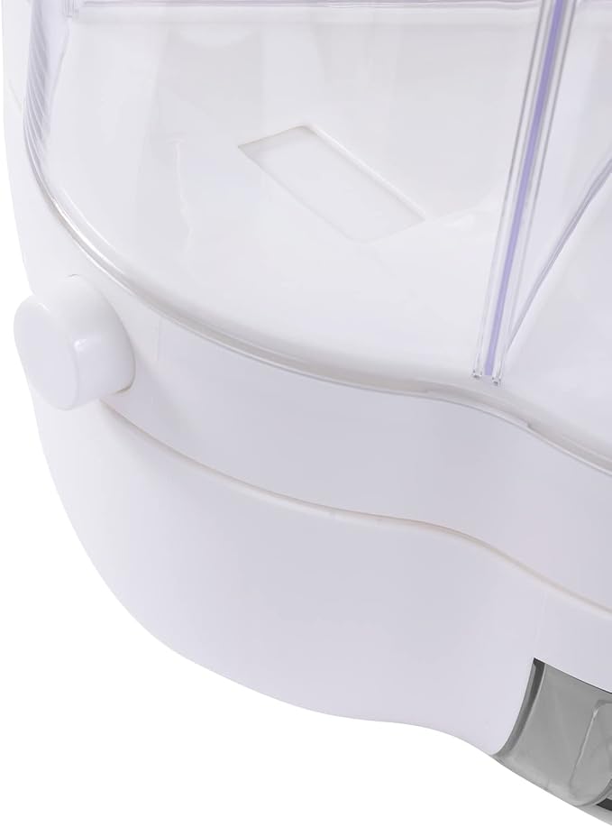 360° Rotating Grain Dispenser With 6 Grids, 13.2lbs Large Capacity Grain Dispenser Rotating Kitchen Storage Containers With Sealed Lid For Peanut Barley Millet And Cereal (White, 17.6 lbs) - Image 7