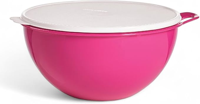 Tupperware Thatsa Bowl Mixing Bowl 32 Cups 7.8L Hot Pink with White Seal by Tupperware