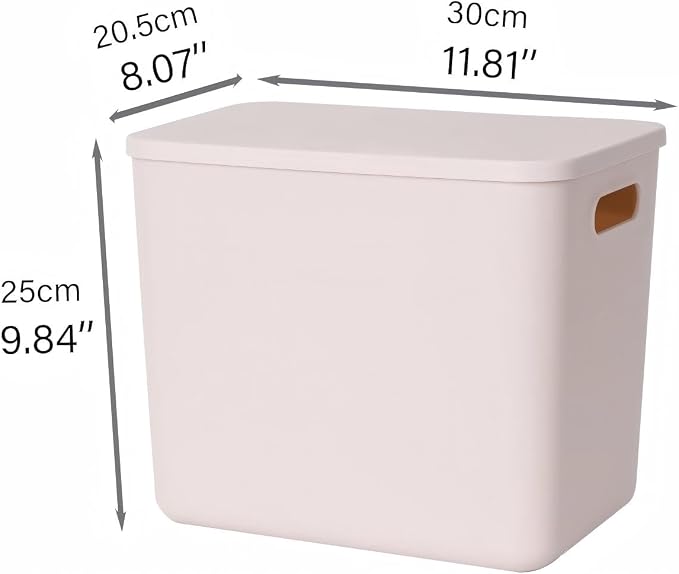 4 Piece Plastic Storage Baskets Boxes with Lids,11.8 x 8 x10 Inch Stackable Organizing Bins with Handles,Versatile Containers for Pantry,Bathroom,Closet Shelves Desktop (Light grey, 4XL) - Image 7