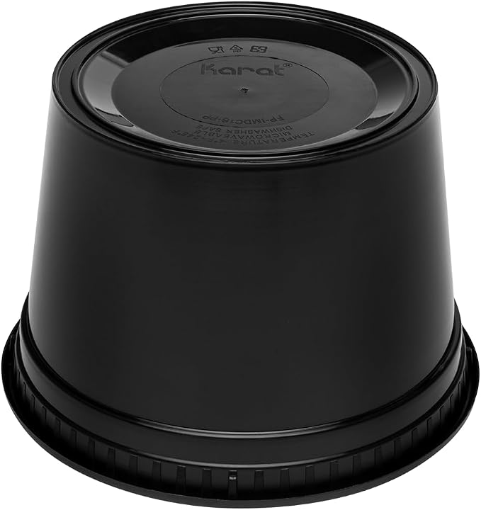 Karat [16oz - 240 ct Black PP Injection Molded Round Deli Containers with Lids (FP-IMDC16-PPB) - Image 9