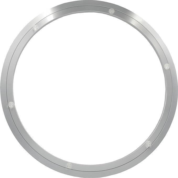 18 Inchs Non-Slip Lazy Susan Aluminum Bearing Metal Rotating Turntable Bearings Swivel Plate Hardware for Dining-Table and Workbench …, silver by Brand