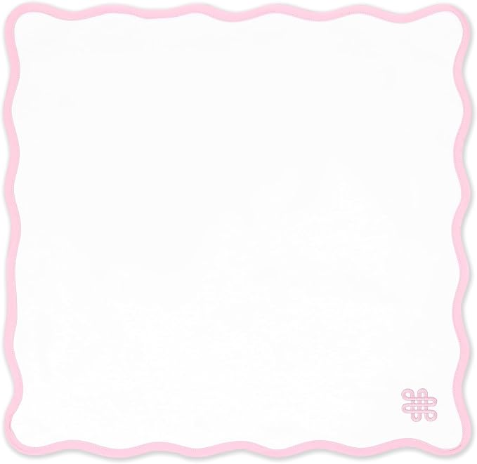 Hofdeco Premium Coastal Cotton Cloth Napkins Set of 4, 20"x20" Washable Dinner for Events, Weddings, Home Use, Blush Pink Embroidered Endless Knot - Image 4